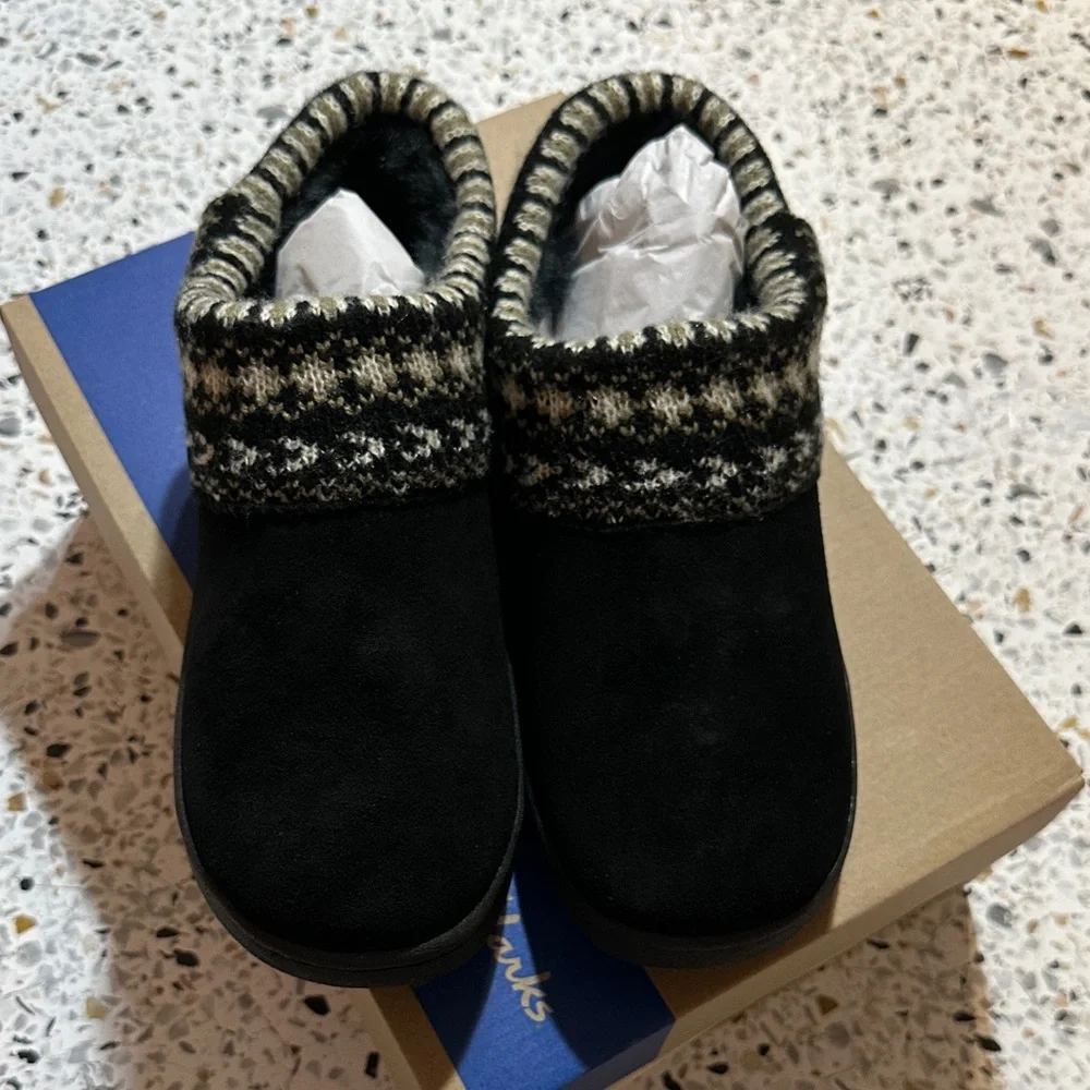 NIB ClarkS Black and Gray Slip-Ons Indoor/Outdoor Slipper size 11 - Picture 3 of 6
